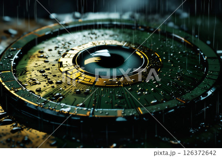 artificial eye closeup, augmented cyber reality and digital vision of the future and information processing 126372642