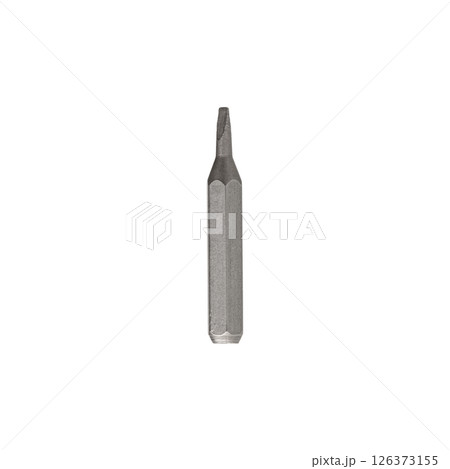 Iron bit for screwdriver and drill on Isolated on a white background 126373155