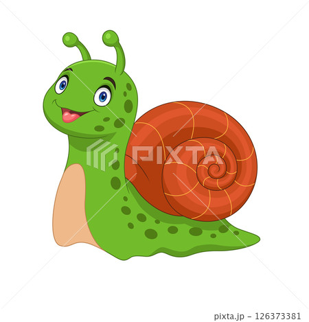 Cartoon snail isolated on white background Cartoon snail isolated on white background 126373381