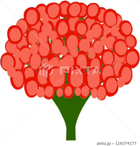 Beautiful shape and colors of red blossom flower petals. 126374177