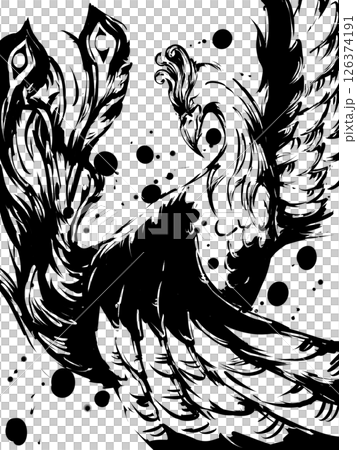 鳳凰の墨絵のイラスト素材 [126374191] - PIXTA