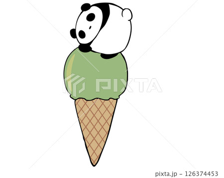 アイスクリーム 抹茶 パンダ 126374453