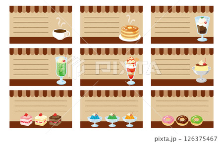 喫茶店のメモつきフレーム 126375467