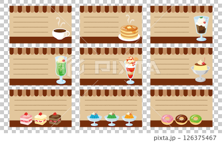 喫茶店のメモつきフレーム 126375467