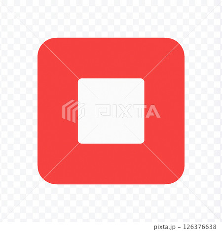 ミニマルストップアイコン/Minimal Red Stop Icon ミニマルストップアイコン/Minimal Red Stop Icon 126376638
