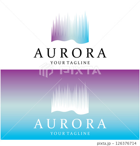 aurora logo design icon illustration vector template 126376714