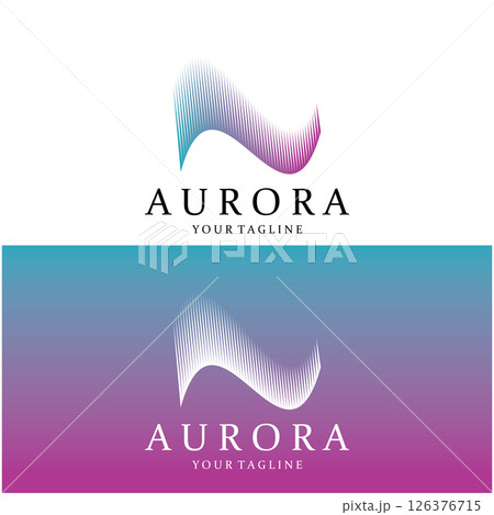 aurora logo design icon illustration vector template 126376715
