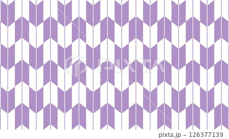 矢絣文様の和柄パターンの背景イラスト　シンプル着物柄　薄紫色の　藤色　 126377139