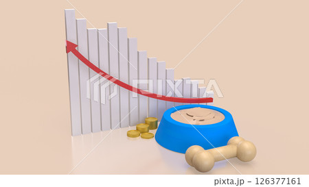 The Food in Bowl for Pet concept 3d Rendering. 126377161