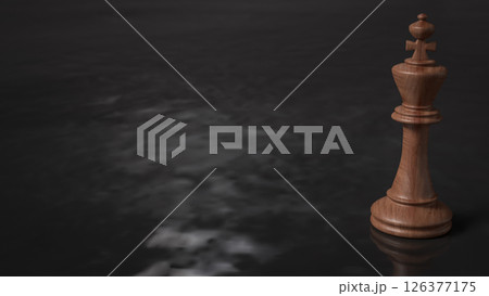 The Wood king on Black water for Business concept 3d Rendering. The Wood king on Black water for Business concept 3d Rendering. 126377175