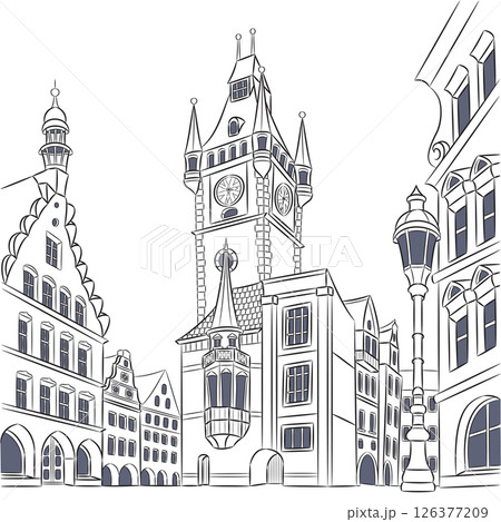 Old Town Hall Tower in Prague, Czech Republic 126377209