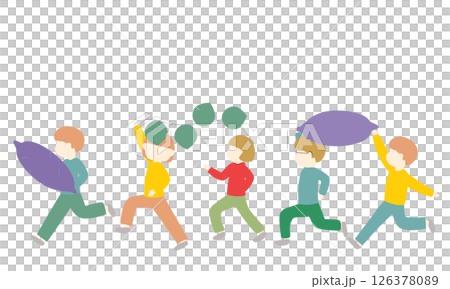 孩子們抱著地瓜奔跑 126378089