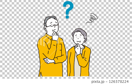 Illustration material of a senior couple in trouble 126378224