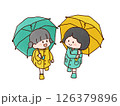 こども　登校　雨　傘 126379896
