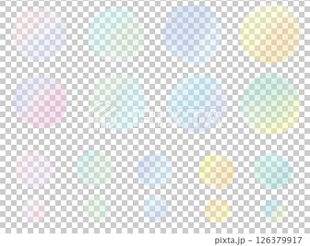 カラフルな水彩テクスチャの丸・円：フレーム素材セット 126379917