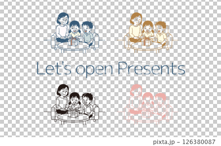 Family opening presents 126380087