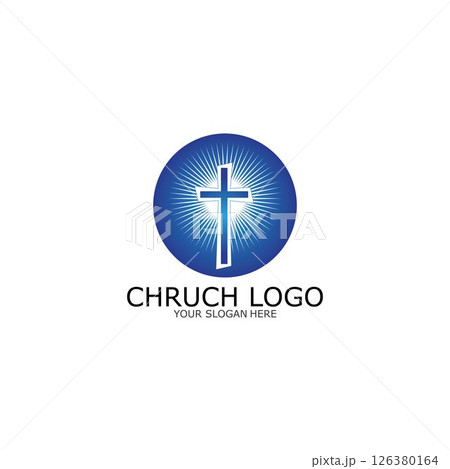 logo church.christian symbol,the bible and the cross of jesus christ-vector logo church.christian symbol,the bible and the cross of jesus christ-vector 126380164