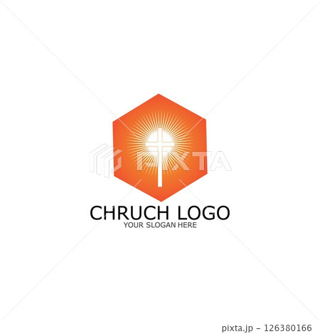 logo church.christian symbol,the bible and the cross of jesus christ-vector logo church.christian symbol,the bible and the cross of jesus christ-vector 126380166