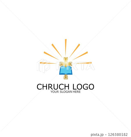 logo church.christian symbol,the bible and the cross of jesus christ-vector logo church.christian symbol,the bible and the cross of jesus christ-vector 126380182
