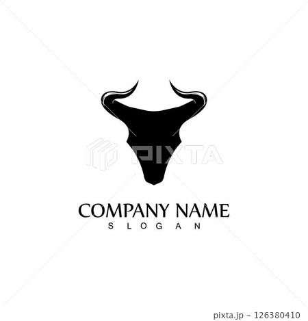 Bull horn logo and symbol template icons app 126380410