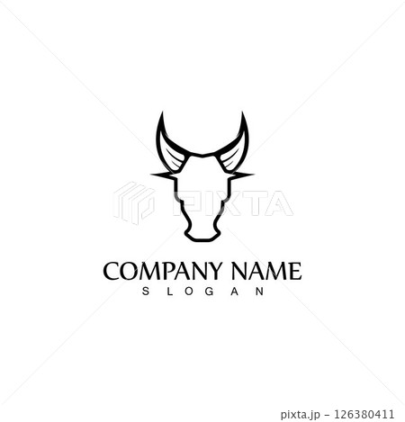 Bull horn logo and symbol template icons app 126380411