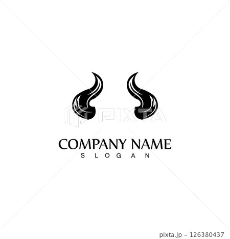 Bull horn logo and symbol template icons app 126380437