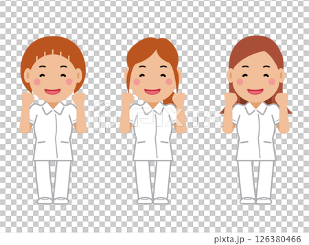 A smiling female nurse in a white uniform says, "I'll do my best." Part 2 A smiling female nurse in a white uniform says, "I'll do my best." Part 2 126380466