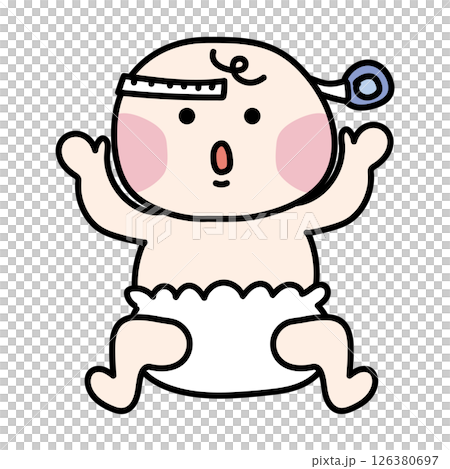 頭囲の測定をする赤ちゃん 126380697