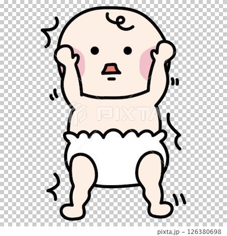 Baby doing Moro reflex 126380698