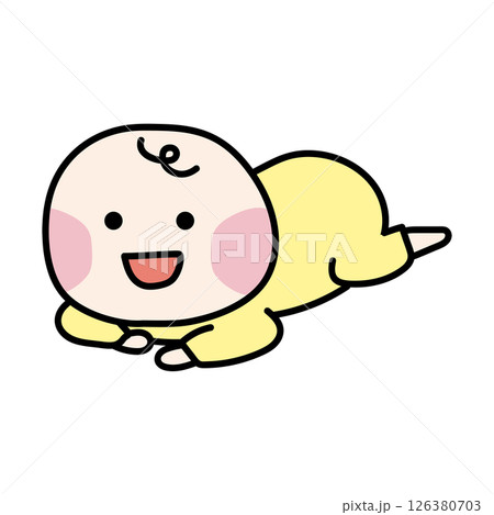 ずりばいする赤ちゃん ずりばいする赤ちゃん 126380703