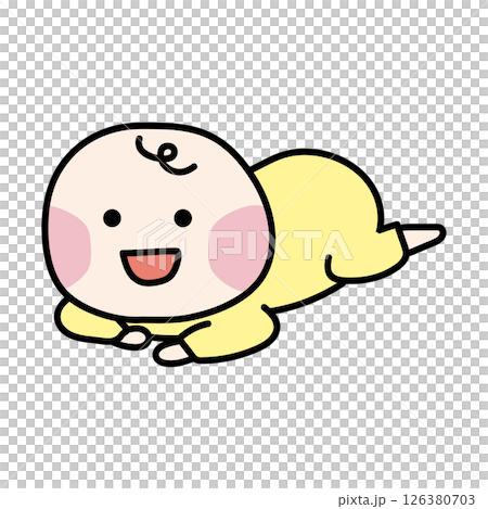 ずりばいする赤ちゃん ずりばいする赤ちゃん 126380703