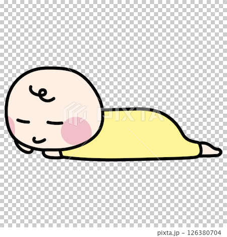 Baby lying prone Baby lying prone 126380704