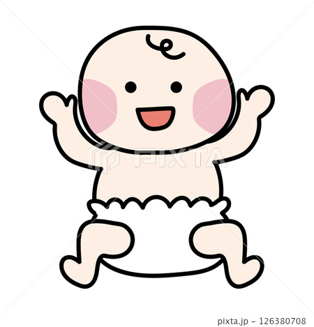 おむつをはいている赤ちゃん 126380708