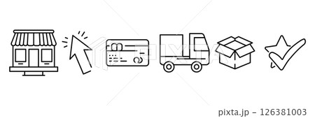 online shopping icon set 126381003