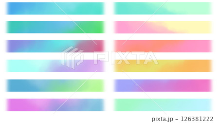 水彩グラデーションラインセット 126381222