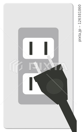 コンセント電源のアイコン 126381860