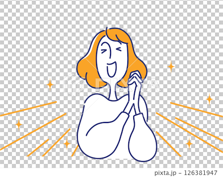 Illustration of a delighted woman 126381947