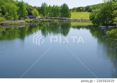 備北丘陵公園国兼池の景色 126382019