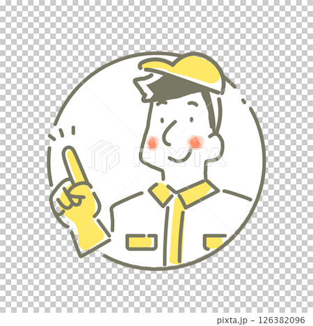 笑顔の技術サービススタッフ　シンプルでかわいい線画イラスト 126382096