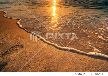 Beach sand in the morning, summer, tropical sea Beach sand in the morning, summer, tropical sea 126382119