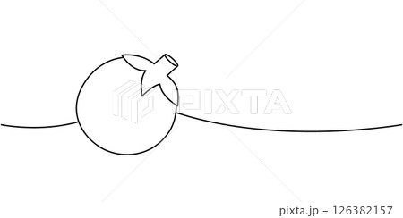 Tomato one line continuous drawing. Fresh organic vegetable. Vector illustration Tomato one line continuous drawing. Fresh organic vegetable. Vector illustration 126382157