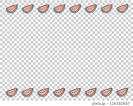 Loose and cute watermelon line frame 126382687