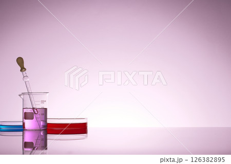 Colorful Laboratory Glassware for Modern Science and Research Background. Colorful Laboratory Glassware for Modern Science and Research Background. 126382895