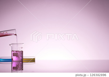 Colorful Laboratory Glassware for Modern Science and Research Background. Colorful Laboratory Glassware for Modern Science and Research Background. 126382896