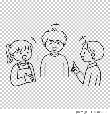 Chatting people line drawing Chatting people line drawing 126383008
