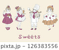 レトロガール（スイーツ・パティシエ・ウェイトレス） 126383556