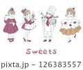 レトロガール（スイーツ・パティシエ・ウェイトレス） 126383557