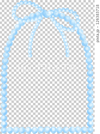 Cute Pearl Frame Arch Modern shape with ribbon bow watercolor Cute Pearl Frame Arch Modern shape with ribbon bow watercolor 126383718