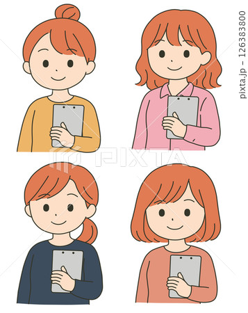 バインダーを持つ女性「AI生成画像」 126383800