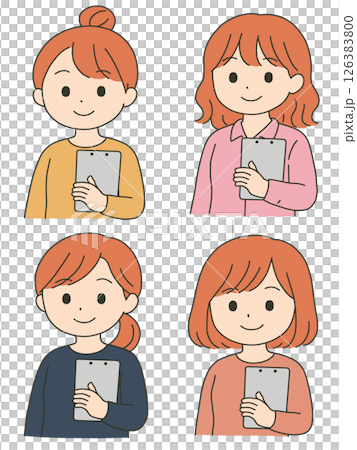 バインダーを持つ女性「AI生成画像」 126383800